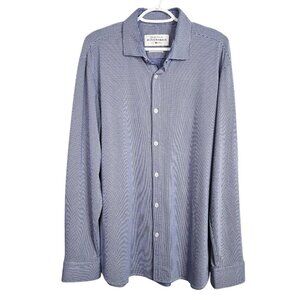 Men's MIZZEN & MAIN Button Up Down Shirt BLUE & WHITE Check size XL Trim Fit